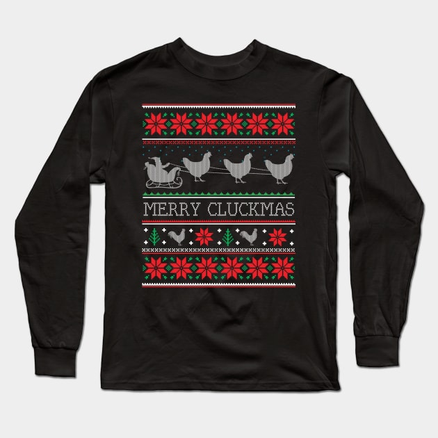 Chicken Poultry Farmer Chicken Ugly Christmas Xmas Long Sleeve T-Shirt by mrsmitful01